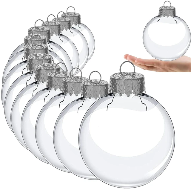 Main image of 3.15 inch Clear Plastic Ornament Balls, Christmas Balls, DIY Fillable Ornaments, Clear Ornaments for Crafts Fillable - 12 PCS