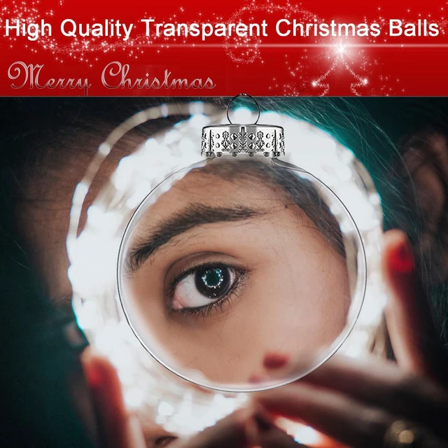 Alt view image 3 of 6 - 3.15 inch Clear Plastic Ornament Balls, Christmas Balls, DIY Fillable Ornaments, Clear Ornaments for Crafts Fillable - 12 PCS