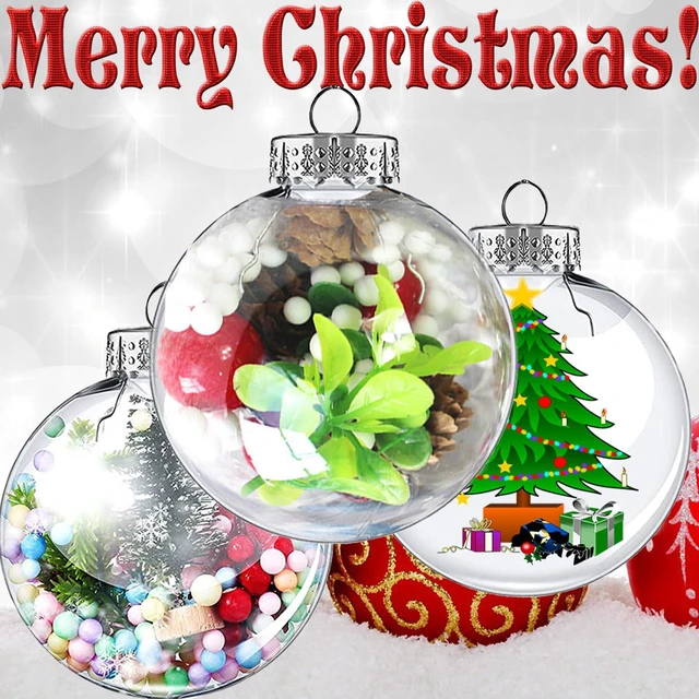Alt view image 5 of 6 - 3.15 inch Clear Plastic Ornament Balls, Christmas Balls, DIY Fillable Ornaments, Clear Ornaments for Crafts Fillable - 12 PCS