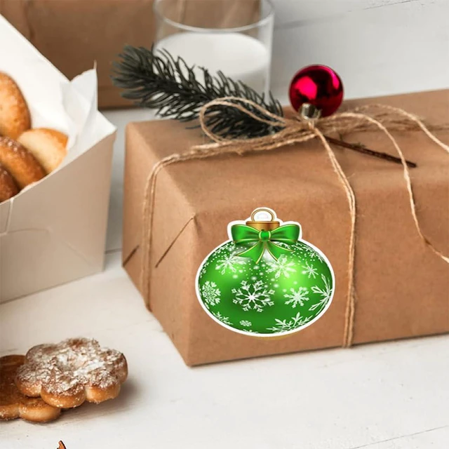 Alt view image 4 of 7 - 500Pcs Christmas Bauble Stickers Roll 1.2in Winter Xmas Bell Sticker | 10 Designs Xmas Bauble Round Adhesive Label Stickers Decal for Holiday Envelope Gift Cards DIY Gift & Party Favor Decorations