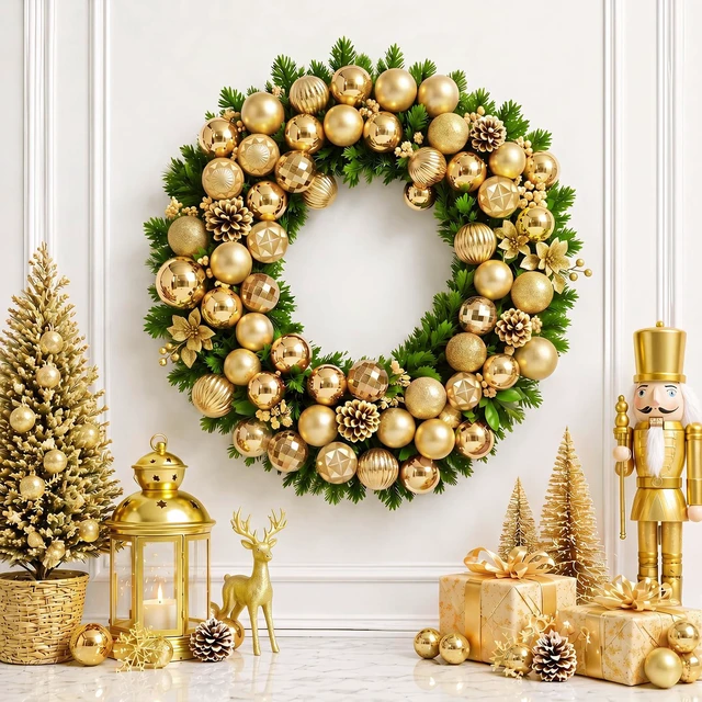 Alt view image 3 of 7 - 24ct Gold Christmas Ornaments for Tree Decorations, Small Shatterproof Christmas Ball Ornaments Set for Xmas Tree, Perfect Plastic Hanging Balls for Home Holiday Party Decor (1.57'', Gold)