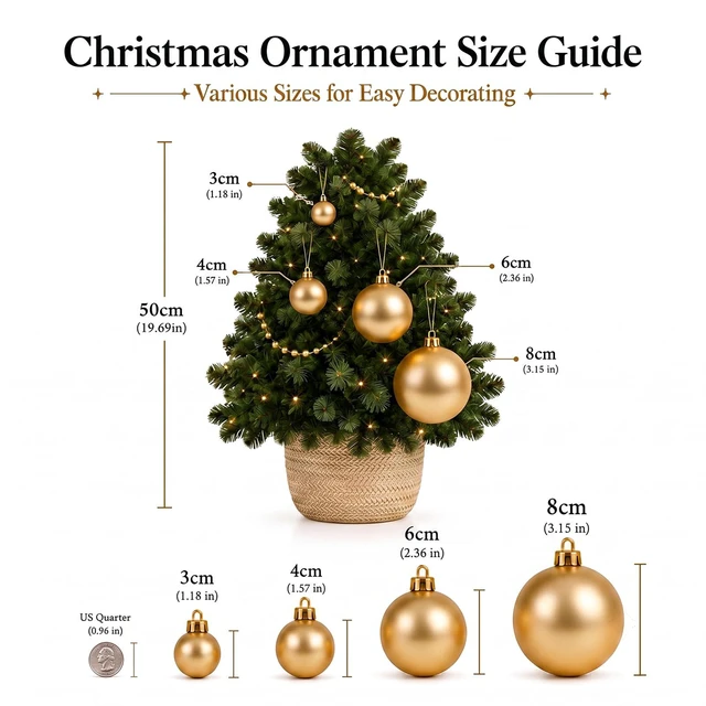 Alt view image 6 of 7 - 24ct Gold Christmas Ornaments for Tree Decorations, Small Shatterproof Christmas Ball Ornaments Set for Xmas Tree, Perfect Plastic Hanging Balls for Home Holiday Party Decor (1.57'', Gold)