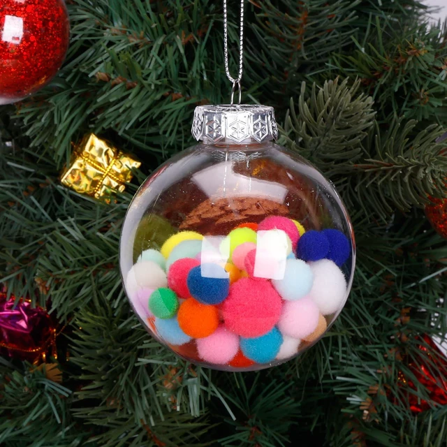 Alt view image 6 of 7 - 12 Pack Clear Plastic Fillable Ornament Ball 3.15''/80mm for Christmas,Holiday, Wedding,Home Decor