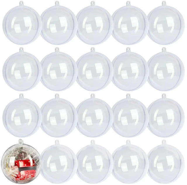 Main image of 20 Pack Clear Plastic Fillable Ornament Ball 3.15''/80mm for Christmas,Holiday, Wedding,Party,Home Decor