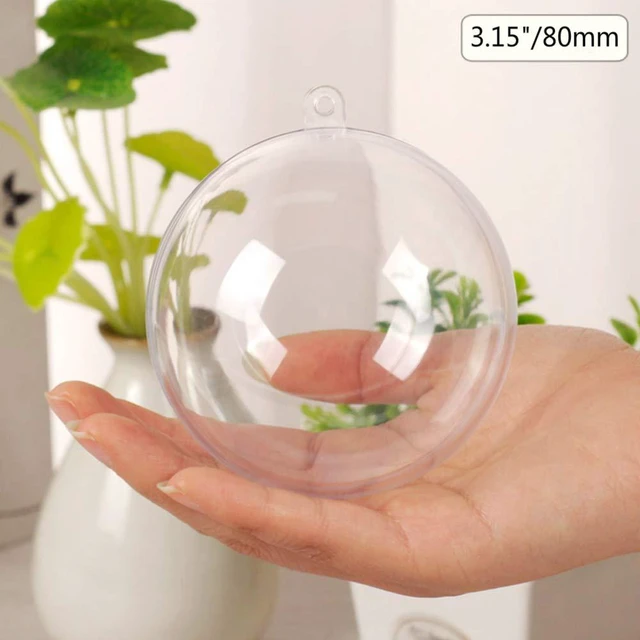 Alt view image 4 of 7 - 20 Pack Clear Plastic Fillable Ornament Ball 3.15''/80mm for Christmas,Holiday, Wedding,Party,Home Decor
