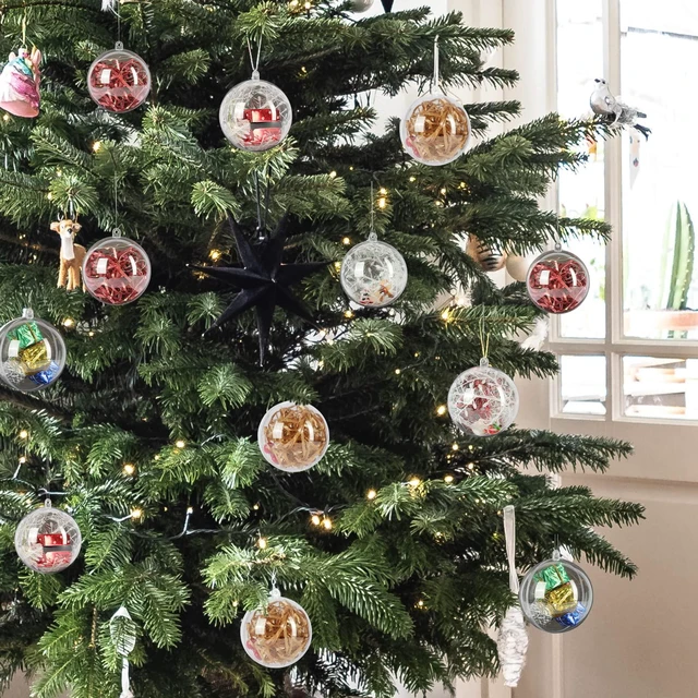 Alt view image 6 of 7 - 20 Pack Clear Plastic Fillable Ornament Ball 3.15''/80mm for Christmas,Holiday, Wedding,Party,Home Decor
