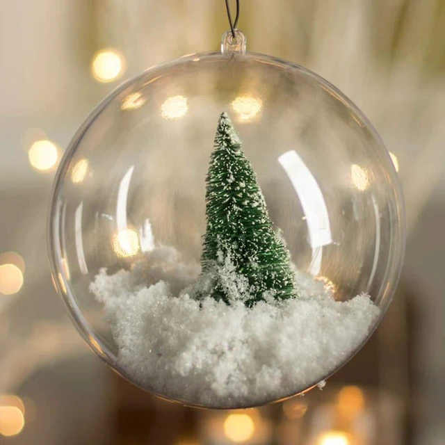 Alt view image 7 of 7 - 20 Pack Clear Plastic Fillable Ornament Ball 3.15''/80mm for Christmas,Holiday, Wedding,Party,Home Decor