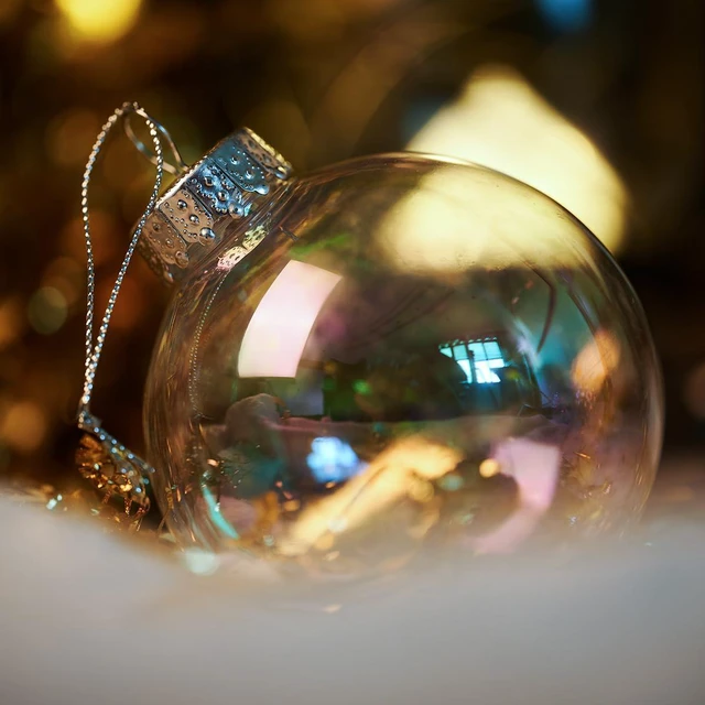 Alt view image 2 of 5 - 3.15Inch Transparent Iridescent Shatterproof Plastic Christmas Ball Ornaments-12pcs