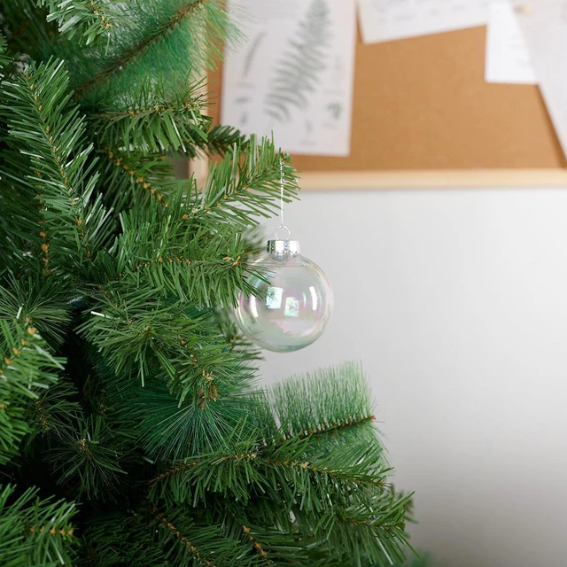 Alt view image 4 of 5 - 3.15Inch Transparent Iridescent Shatterproof Plastic Christmas Ball Ornaments-12pcs