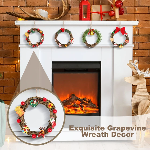 Alt view image 7 of 7 - 16 Pieces 3 Inch Grapevine Wreaths Vine Branch Wreath Christmas Rattan Wreath Garland Decoration for Christmas Holiday Craft or Wedding Supplies