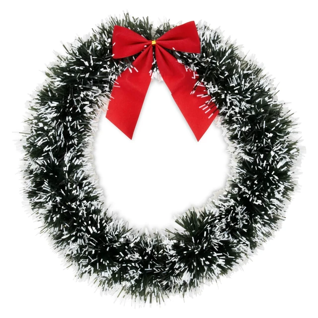 Alt view image 5 of 5 - 6 Christmas Front Door Wreaths with Red Bow 13" Winter Decoration Wall | Decor Hanging Kitchen Decorations Artificial Home Decor Holiday Indoor Window by Gift Boutique