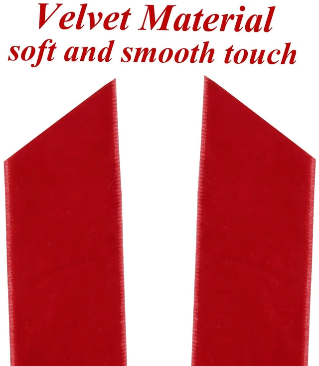 Alt view image 3 of 6 - 12Pcs Red Velvet Ribbon Bows Christmas Tree Decorations,5in x 10in Xmas Ornaments for Tree Home Party Front Door Wreath Holiday Decor