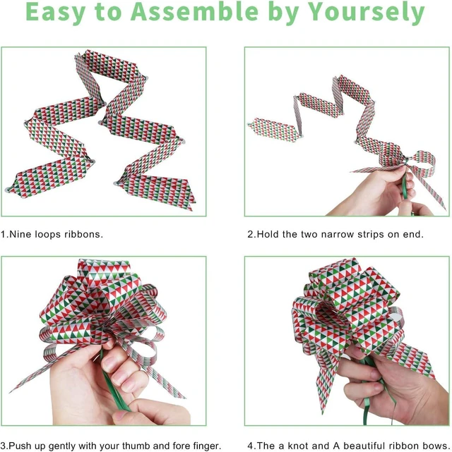 Alt view image 4 of 7 - Christmas Gift Wrap Bows Ribbon 40mm for Xmas Wrapping, Christmas Decorations, Florist Wrap (12PCS in 12 Patterns)