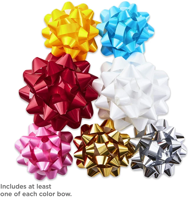 Alt view image 4 of 6 - Gift Bow Assortment (30, 2 Sizes) Red, White, Pink, Blue, Yellow, Silver, Gold for Christmas, Hanukkah, Birthdays, Weddings, Baby Showers