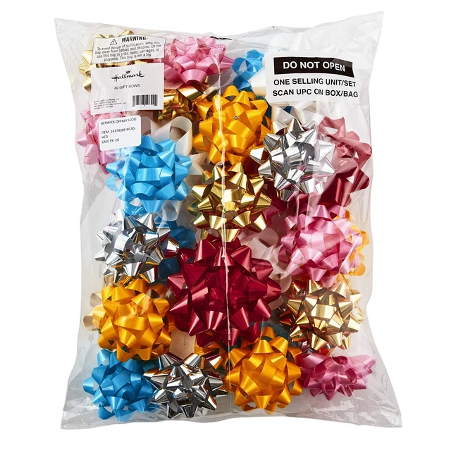 Alt view image 6 of 6 - Gift Bow Assortment (30, 2 Sizes) Red, White, Pink, Blue, Yellow, Silver, Gold for Christmas, Hanukkah, Birthdays, Weddings, Baby Showers