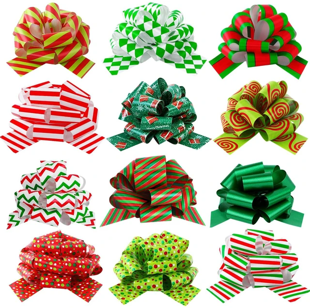 Main image of 24PCS Christmas Wrap Gifts Pull Bows,Large Ribbon Bows Wrapping Accessory for Xmas Bouquet Basket Bottles Supplies Christmas Wrapping Decoration