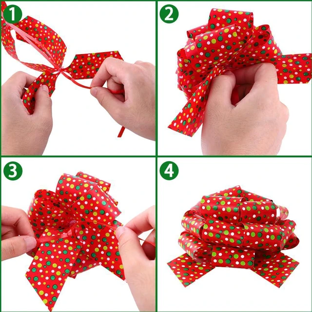 Alt view image 3 of 7 - 24PCS Christmas Wrap Gifts Pull Bows,Large Ribbon Bows Wrapping Accessory for Xmas Bouquet Basket Bottles Supplies Christmas Wrapping Decoration