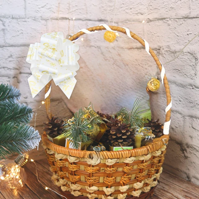Alt view image 6 of 7 - 24 Pcs Christmas Bows for Gift Wrapping Present Wrap Ribbon Pull Bows, 5" Christmas Bows for Presents Baskets Wine Bottles Decoration Gift Wrapping and Decoration Present (Plaid)