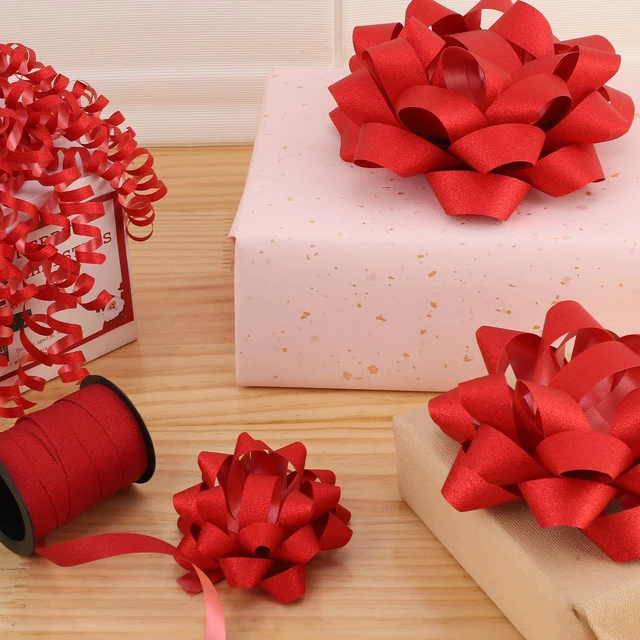 Alt view image 4 of 5 - 16 PCS Gift Bows,Bows for Gift Wrapping and Presents,Christmas Bows,for Parties, Birthdays, Weddings or Other Holidays. (Red)