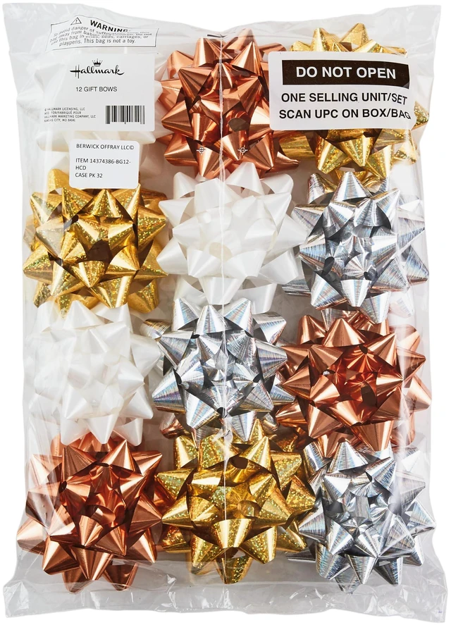 Alt view image 4 of 6 - Metallic Gift Bows, 12-Pack (Gold, Silver, Bronze, White)