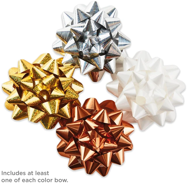 Alt view image 5 of 6 - Metallic Gift Bows, 12-Pack (Gold, Silver, Bronze, White)