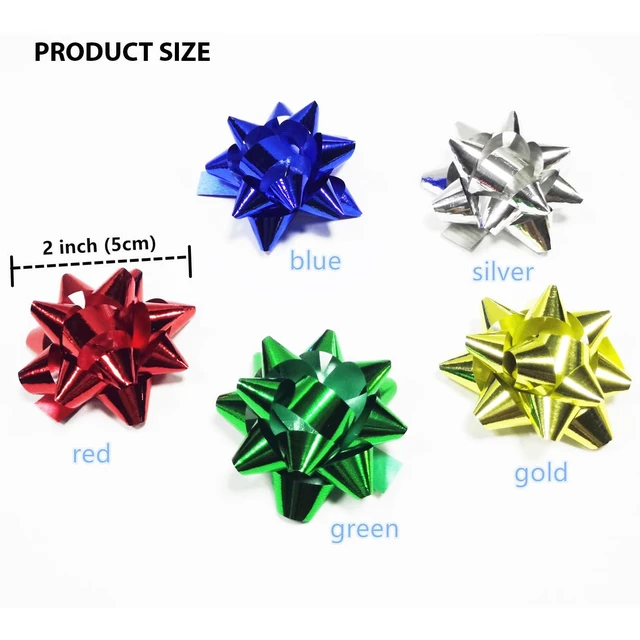 Alt view image 4 of 7 - 60pcs Gift Bow 2 Small Star Bow Self Adhersive Present Wrapping Dectoration for Birthday Party, Christmas, Wedding, Valentines Day ect