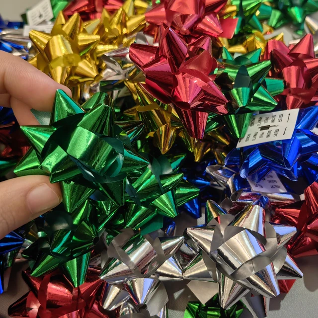 Alt view image 6 of 7 - 60pcs Gift Bow 2 Small Star Bow Self Adhersive Present Wrapping Dectoration for Birthday Party, Christmas, Wedding, Valentines Day ect