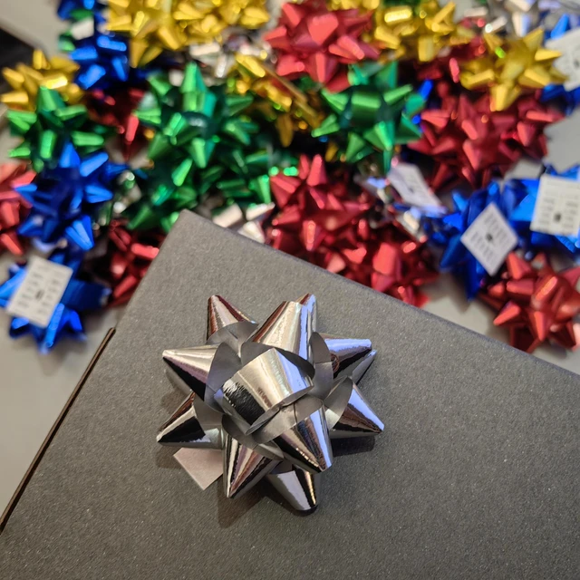 Alt view image 7 of 7 - 60pcs Gift Bow 2 Small Star Bow Self Adhersive Present Wrapping Dectoration for Birthday Party, Christmas, Wedding, Valentines Day ect