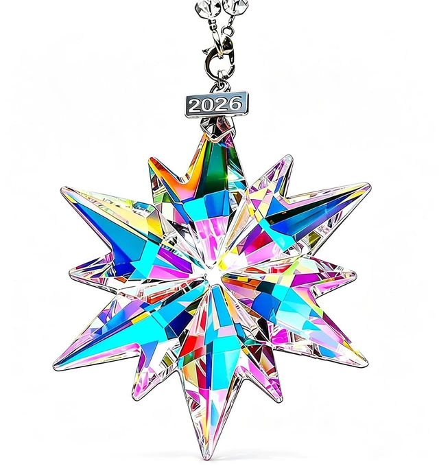 Main image of 2026 Annual Christmas Ornaments Crystal Snowflake Star, Sparkly Unique Cute | Christmas Tree Ornaments, Glass Ornaments,Beautiful,Pretty,Elegant, Crystal Snowflake, Christmas Women Gifts 2026