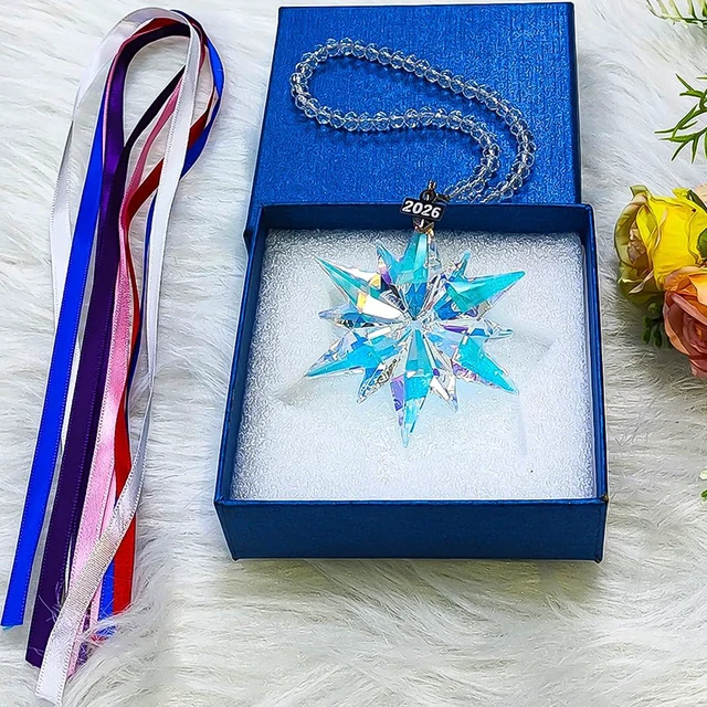 Alt view image 7 of 7 - 2026 Annual Christmas Ornaments Crystal Snowflake Star, Sparkly Unique Cute | Christmas Tree Ornaments, Glass Ornaments,Beautiful,Pretty,Elegant, Crystal Snowflake, Christmas Women Gifts 2026