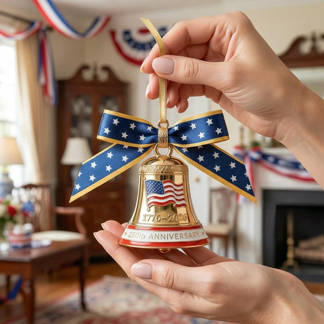 Alt view image 5 of 7 - 250 Anniversary USA Ornament for Fourth of July Decorations, 3D Metal 1776-2026 Liberty Bell Patriotic Ornaments Independence Day Decorations, 4th of July Gifts for Men Women