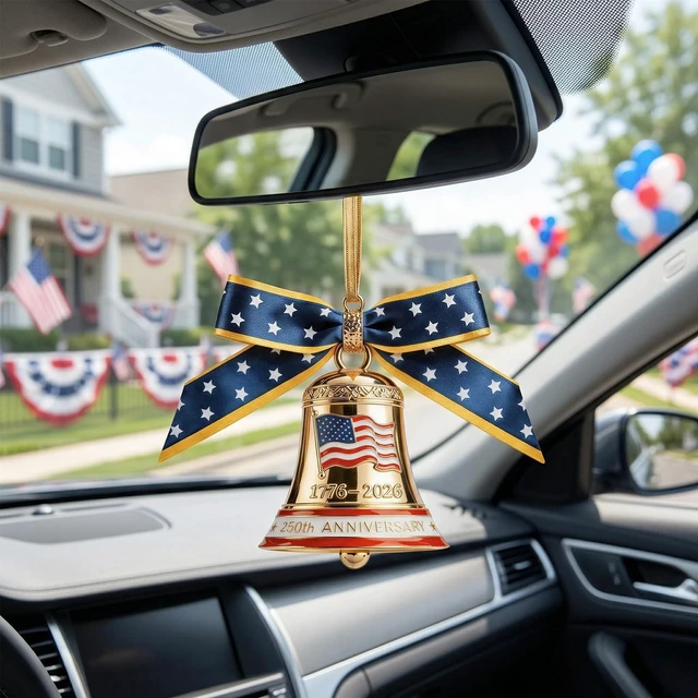 Alt view image 7 of 7 - 250 Anniversary USA Ornament for Fourth of July Decorations, 3D Metal 1776-2026 Liberty Bell Patriotic Ornaments Independence Day Decorations, 4th of July Gifts for Men Women