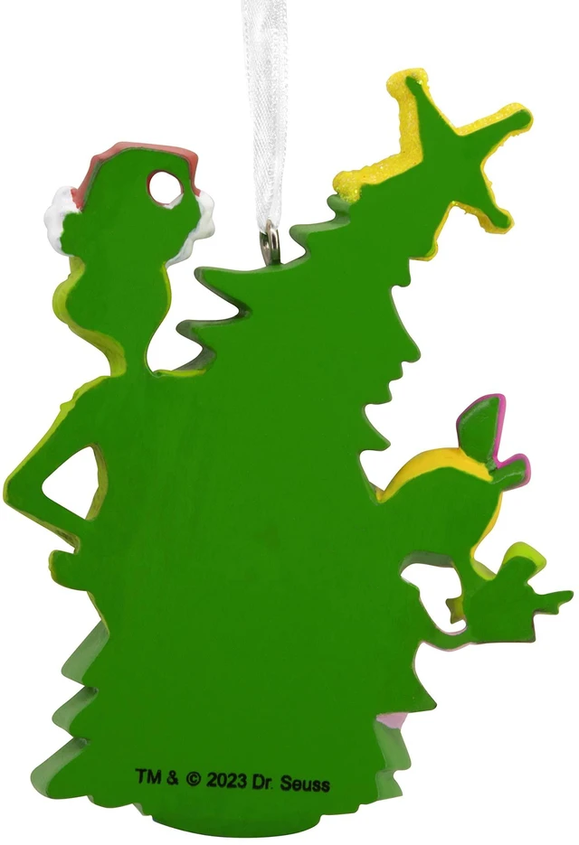 Alt view image 2 of 6 - Dr. Seuss's How the Grinch Stole Christmas! Grinch with Cindy Lou Who Christmas Ornament