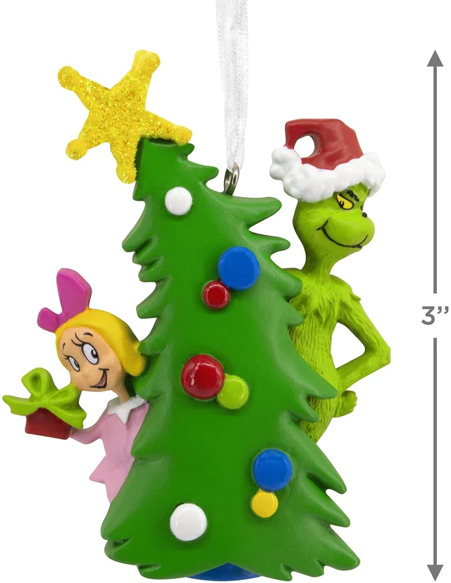 Alt view image 4 of 6 - Dr. Seuss's How the Grinch Stole Christmas! Grinch with Cindy Lou Who Christmas Ornament