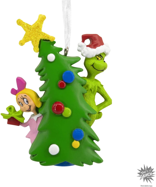 Alt view image 6 of 6 - Dr. Seuss's How the Grinch Stole Christmas! Grinch with Cindy Lou Who Christmas Ornament