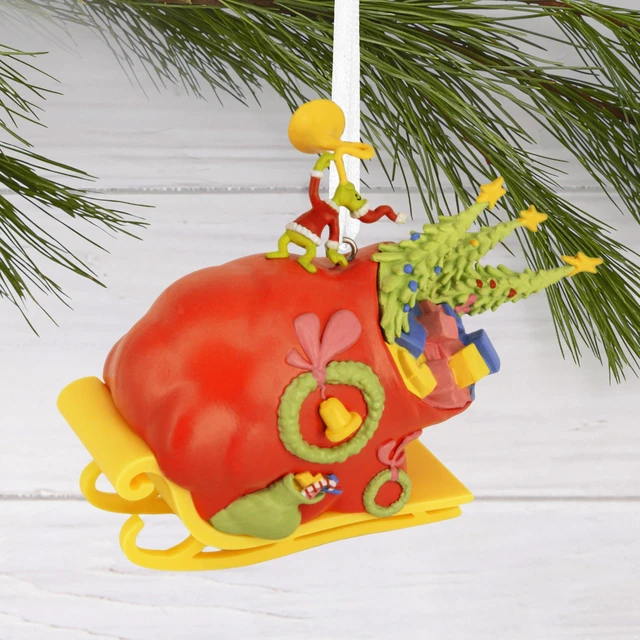 Alt view image 3 of 7 - Dr. Seuss's Grinch Christmas Ornament (Grinch on Sleigh)