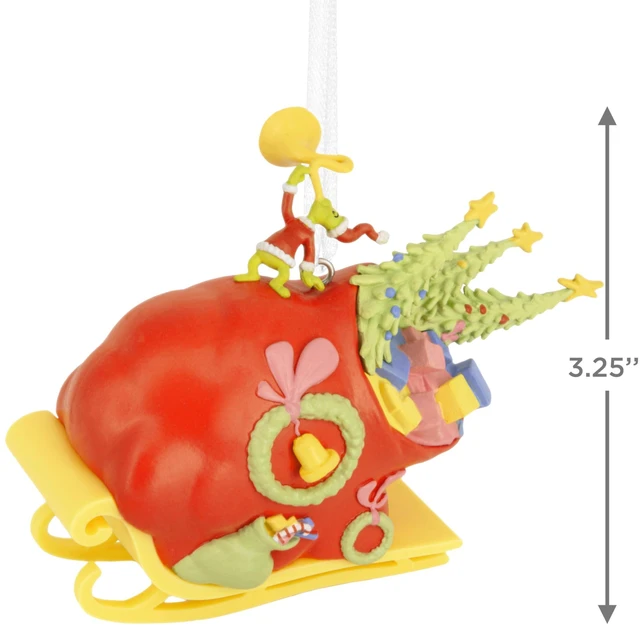 Alt view image 4 of 7 - Dr. Seuss's Grinch Christmas Ornament (Grinch on Sleigh)