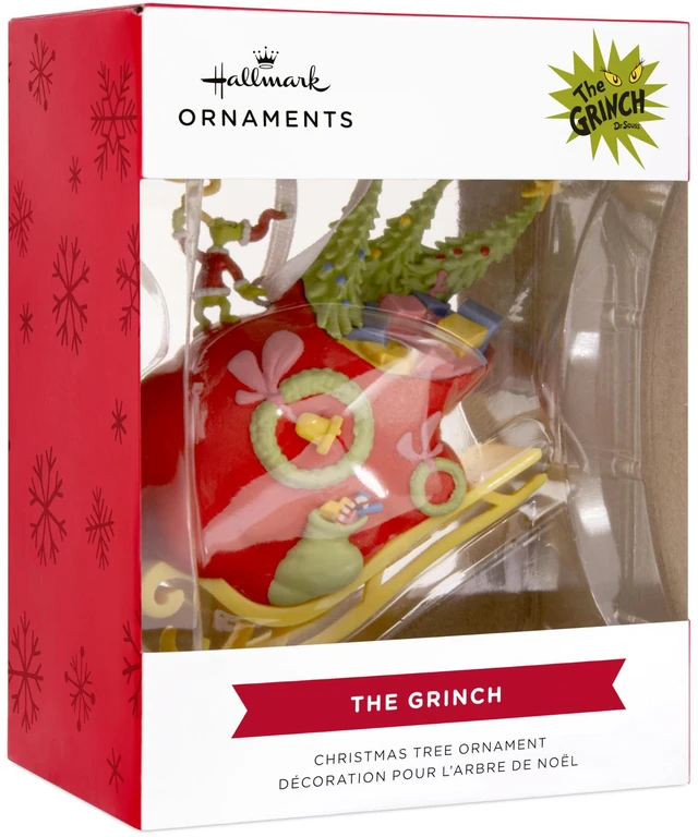 Alt view image 7 of 7 - Dr. Seuss's Grinch Christmas Ornament (Grinch on Sleigh)