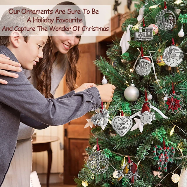Alt view image 3 of 6 - Christmas Ornaments, 2026 Solid Pewter Christmas Tree Ornament Handcrafted Metal DIY Hanging Craft Collectibles for Xmas Trees Home Party Party Gifts (Snowman)