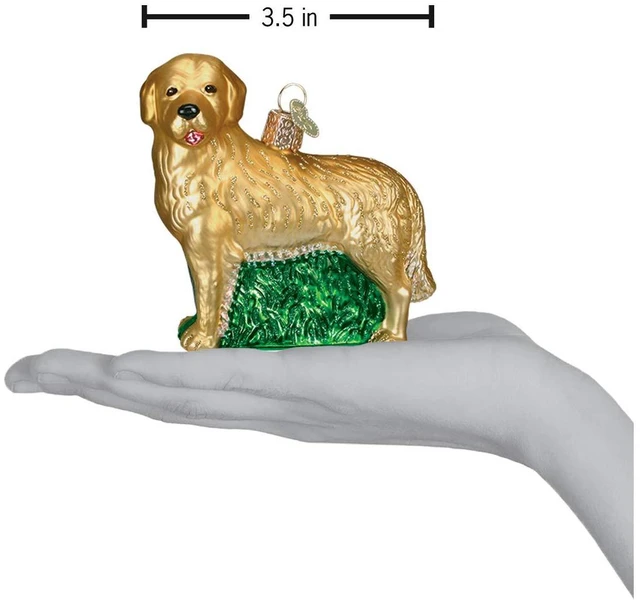 Alt view image 5 of 6 - Golden Retriever Glass Blown Ornament for Christmas Tree, Handcrafted Holiday Decoration, Dog Collection