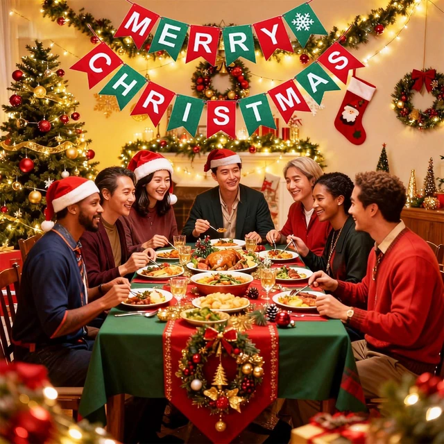 Alt view image 3 of 7 - Merry Christmas Banner DIY Kit Felt Xmas Burlap Garland for Fireplace Mantel, Wall, Xmas Tree Holiday Decor