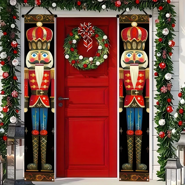 Alt view image 3 of 5 - Nutcracker Christmas Porch Banner Decorations 71 x 12 Inch Soldier Model Nutcracker Banners Front Door Hanging Banner Entryway Xmas Winter for Wall Fireplace Party Holiday Home Kids Decor