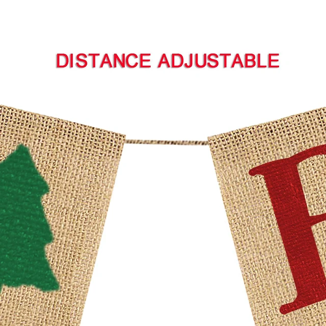 Alt view image 5 of 7 - Be Merry Burlap Banner | Christmas Burlap Banner | Christmas Tree Garland | Holiday Bunting | Home Garden Indoor Outdoor Banner | Natural Burlap Banner | Christmas Decor Decorations