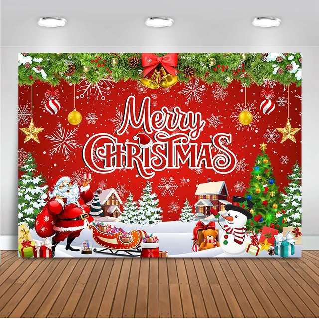 Main image of 7x5ft Merry Christmas Backdrop - Christmas Party Decoration & Photo Banner Signs for Winter, New Year & Family Party