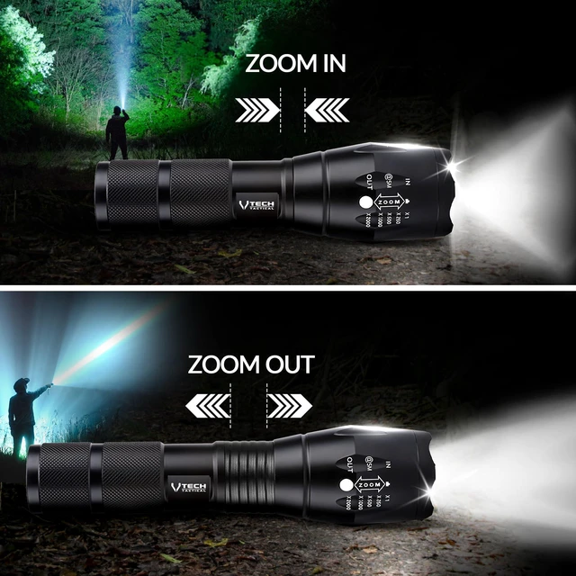 Alt view image 5 of 7 - 2pack LED Flashlight High Lumens - Mini Flashlights for Camping, Hiking, Walking - Powerful Emergency Flashlights with 5 Modes for Outdoor Use - Bright Flashlight with Zoomable Beam