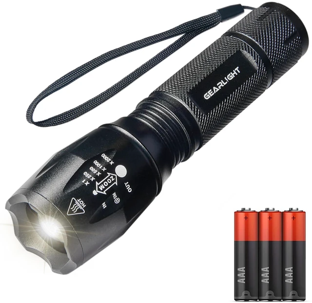 Main image of LED Flashlight Bright, Zoomable Tactical Flashlights with High Lumens and 5 Modes for Emergency and Outdoor Use -Camping Accessories -S1000 - S1000-1 Pack, (Batteries Included)