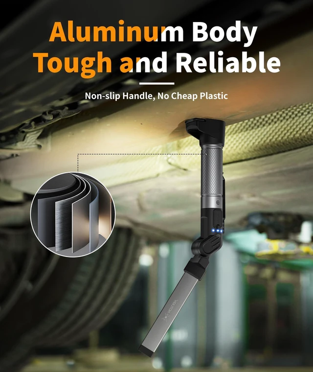 Alt view image 3 of 7 - Magnetic Work Light - 800 Lumens Rechargeable Work Light with Multifunctional Foldable Design, 2200 mAh Mechanic Light, 3 Lighting Modes Magnetic Flashlight for Car Repairing/Emergency, 1 Pack