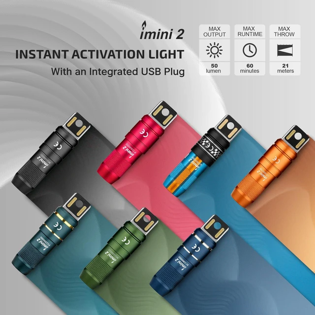 Alt view image 2 of 7 - IMINI 2 Rechargeable EDC Keychain Mini Flashlight Dream Blue | 50LM and 21M Throw, Compact and Portable, Mini LED Keyring Lights, Built-in Battery, Ideal for Everyday Carry and Emergencies