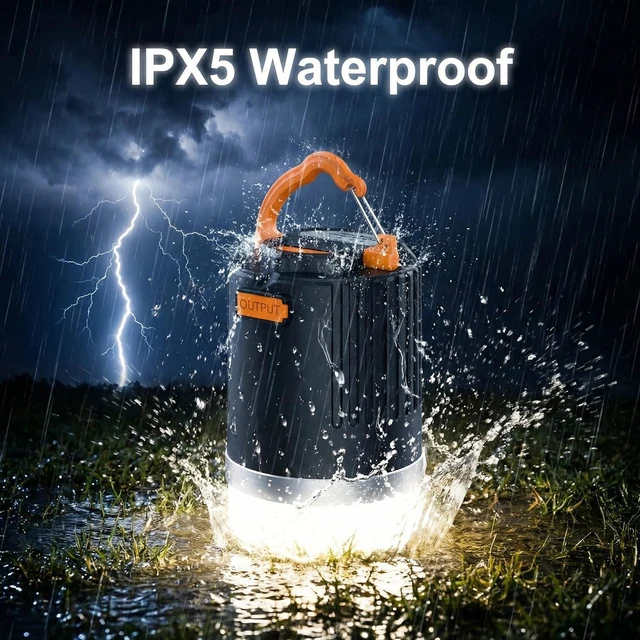 Alt view image 4 of 7 - Camping Lantern for Power Outages IP65 Waterproof Camping Lights 10400mAh Portable USB-C Rechargeable 180H Ultra-Long Runtime Emergency Light