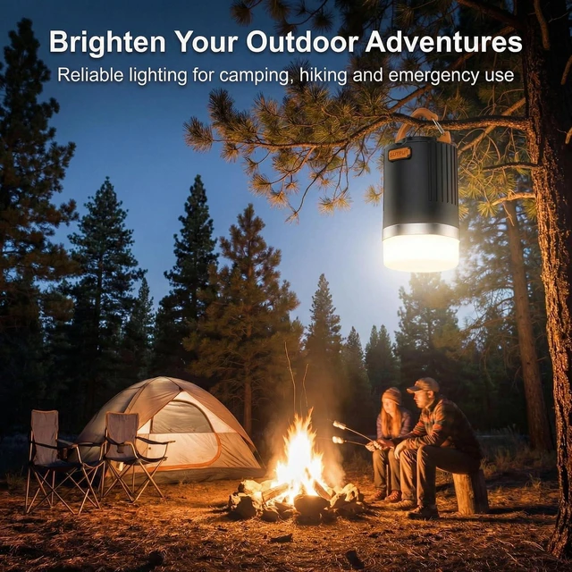 Alt view image 5 of 7 - Camping Lantern for Power Outages IP65 Waterproof Camping Lights 10400mAh Portable USB-C Rechargeable 180H Ultra-Long Runtime Emergency Light